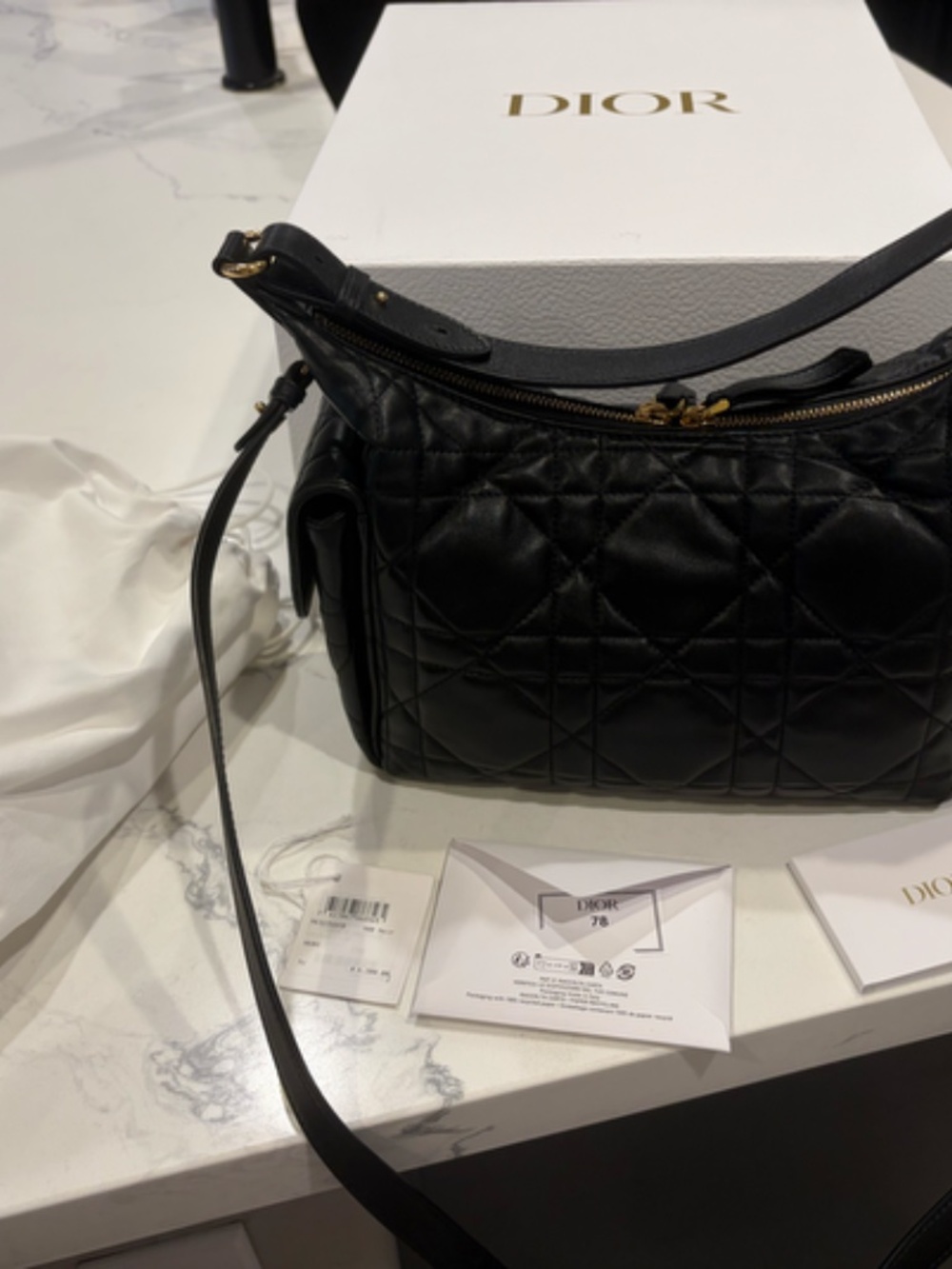 Dior Medium D-Dream Bag-Black Macrocannage Lambskin - Picture 2 of 8
